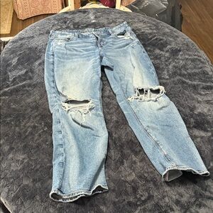 American Eagle Outfitters Light Blue Distressed Boyfriend Jeans